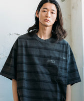 NAUTICA ( JAPAN ) Garment Pigment Dyed Hidden Logo Multi Border S/S Tee