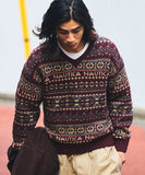 NAUTICA ( JAPAN ) Vintage-style Fair Isle Crew Neck Knit Pullover