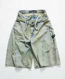 NAUTICA ( JAPAN ) Double Waist Distressed Baggy Curve Cropped Denim Pants