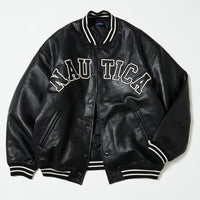 NAUTICA ( JAPAN ) Arch Logo Leather Award Jacket