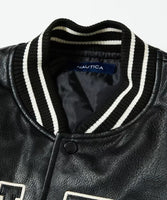 NAUTICA ( JAPAN ) Arch Logo Leather Award Jacket