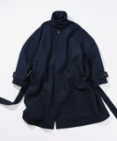 NAUTICA ( JAPAN ) Belted Wool Stand Collar Coat