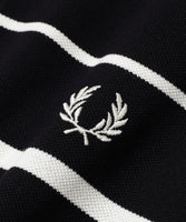 BEAMS x FRED PERRY Relaxed Striped Piqué Polo Shirt