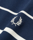 BEAMS x FRED PERRY Relaxed Striped Piqué Polo Shirt