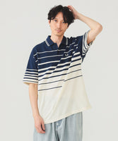 BEAMS x FRED PERRY Relaxed Striped Piqué Polo Shirt