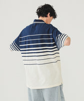 BEAMS x FRED PERRY Relaxed Striped Piqué Polo Shirt