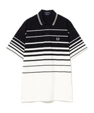 BEAMS x FRED PERRY Relaxed Striped Piqué Polo Shirt