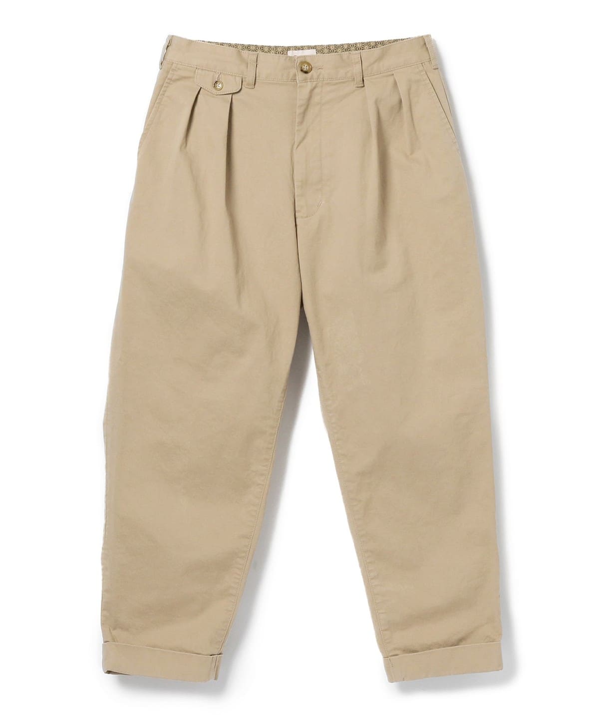 BEAMS JAPAN 2プリーツ チノ NAVY SIZE:L セール】1940'sディテール ワイドチノパンツ（チノパンツ