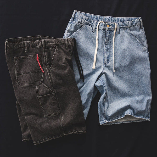 BEAMS JAPAN MONSTER STRETCH DENIM PAINTER SHORTS