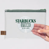 STARBUCKS STAND by BEAMS Logo PVC Pouch Clear cotwo