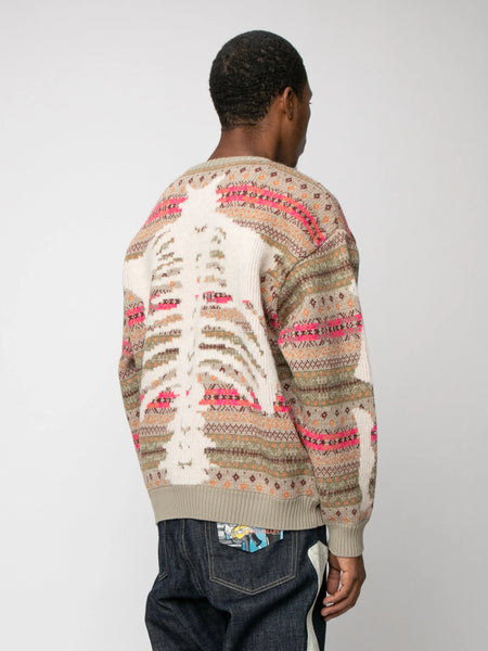 KAPITAL 7G Wool Fair Isle BONE Crew Sweater [ K2310KN134 ] – cotwohk