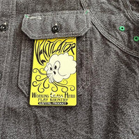 KAPITAL Figured Chambray 2TONE BONE Patch Ventilator Work Shirt [ K2504LS143 ]