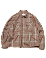 SOPHNET. 25A/W SAXONY WOOL CHECK LOGO PATCH SHIRT [ SPNT-252009 ]