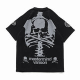 MASTERMIND WORLD x VANSON REGULAR FIT DAMEGED THERMAL S/S TEE
