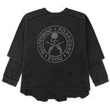 mastermind JAPAN x roarguns x EVISU DISTRESSED LAYERED L/S T-SHIRT