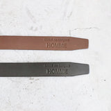 COMME des GARCONS HOMME STEER OIL SMOOTH HOLELESS BELT [ HR-K301-051 ]