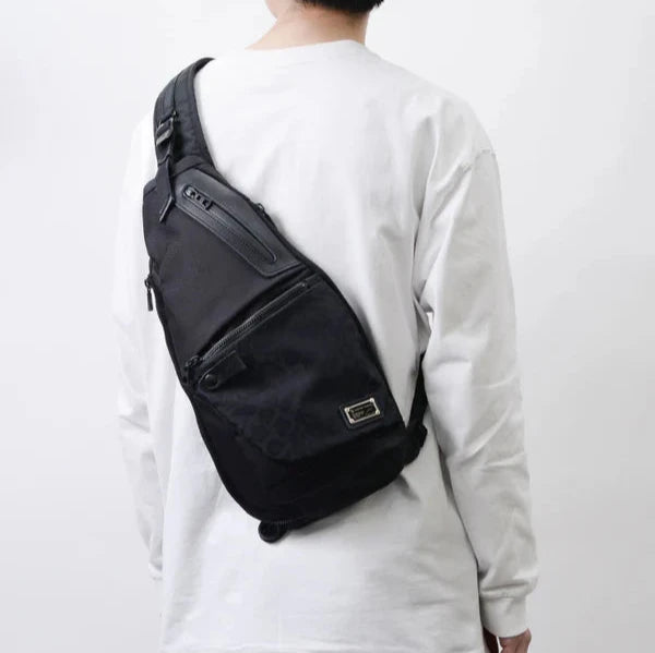 master-piece 30th Anniversary Series "Black Crazy" Sling Bag No.310082-30th