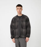 THE NORTH FACE PURPLE LABEL PLAS Plaid Fleece Field Cardigan [ N25FA038 ]