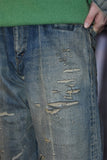 NEXUSVII. DAMAGED LOOSE DENIM PANTS