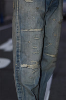 NEXUSVII. DAMAGED LOOSE DENIM PANTS