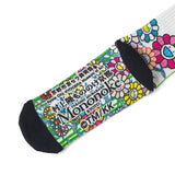 MURAKAMI TAKASHI Mononoke KYOTO Socks ( Summer Flower Garden in Golden Sky ) [ SSZS-32164 ]