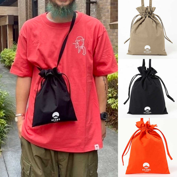 BEAMS JAPAN Drawstring Shoulder Bag cotwo