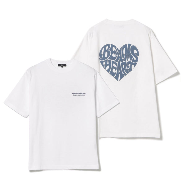BEAMS Heart Back Print T-shirt cotwo