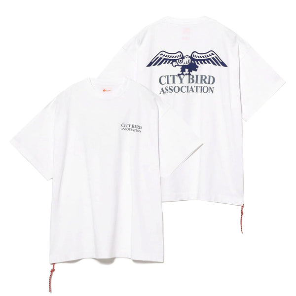 BEAMS JAPAN PRINT T-SHIRT CITY BIRD ASSOCIATION "HAWK" cotwo