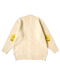 KAPITAL 5G WOOL CABLE KNIT PROFILE RAINBOWY PATCH CARDIGAN [ K2110KN081EK-1531 ]