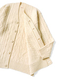 KAPITAL 5G WOOL CABLE KNIT PROFILE RAINBOWY PATCH CARDIGAN [ K2110KN081EK-1531 ]