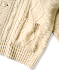 KAPITAL 5G WOOL CABLE KNIT PROFILE RAINBOWY PATCH CARDIGAN [ K2110KN081EK-1531 ]