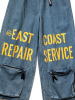 KAPITAL 12.5oz Broken Denim East Repairman Track Pants [ EK-1618LP ]