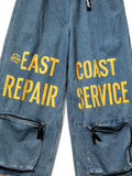 KAPITAL 12.5oz Broken Denim East Repairman Track Pants [ EK-1618LP ]