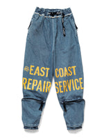 KAPITAL 12.5oz Broken Denim East Repairman Track Pants [ EK-1618LP ] cotwo