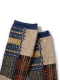 KAPITAL 84 Patchwork Tweed Fair Isle Socks [ EK-1695XS ]