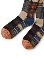 KAPITAL 84 Patchwork Tweed Fair Isle Socks [ EK-1695XS ]