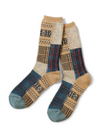 KAPITAL 84 Patchwork Tweed Fair Isle Socks [ EK-1695XS ]