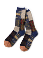 KAPITAL 84 Patchwork Tweed Fair Isle Socks [ EK-1695XS ]