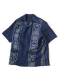 KAPITAL French Cross Linen Habananaja Pattern Wrangle Collar Cuban Shirt (short sleeve) [ K2305SS170EK-1750SS ]