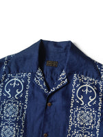 KAPITAL French Cross Linen Habananaja Pattern Wrangle Collar Cuban Shirt (short sleeve) [ K2305SS170EK-1750SS ]