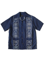 KAPITAL French Cross Linen Habananaja Pattern Wrangle Collar Cuban Shirt (short sleeve) [ K2305SS170EK-1750SS ]