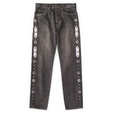 KAPITAL 14oz Black Denim 5-Pocket Monkey CISCO (Stud Remake) [ EK-1888LP ]