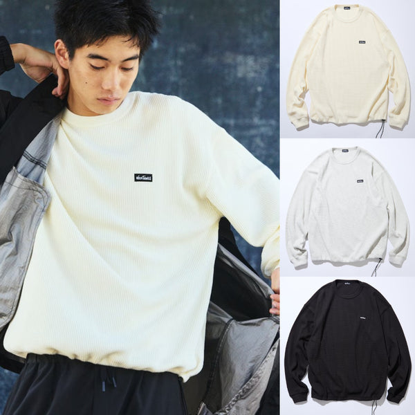 FREAK'S STORE x WILD THINGS Exclusive Big Silhouette Waffle Thermal / Hem Cord Long Sleeve T-Shirt cotwo