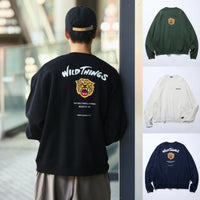 FREAK'S STORE x WILD THINGS Exclusive Tiger Motif with Embroidered Patch Crew Neck Sweatshirt
