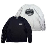 GOD SELECTION XXX x roarguns TRIPLE GUNS EMBLEM LAYERED T-SHIRT