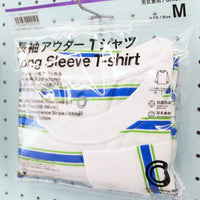 JAPAN Convenience Store Heavyweight Long Sleeve T-shirt [ Combi-striped / White ]