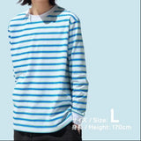 JAPAN Convenience Store Heavyweight Long Sleeve T-shirt [ Combi-striped / White ]