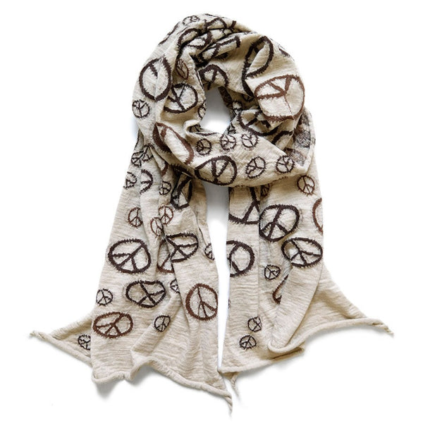 KAPITAL Shrinkable Wool Peace Mark HAPPY Scarf [ K2109XG512