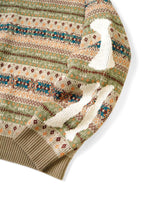 KAPITAL 7G Wool Fair Isle BONE Crew Sweater [ K2310KN134 ]