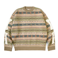 KAPITAL 7G Wool Fair Isle BONE Crew Sweater [ K2310KN134 ]